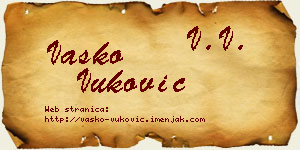 Vasko Vuković vizit kartica